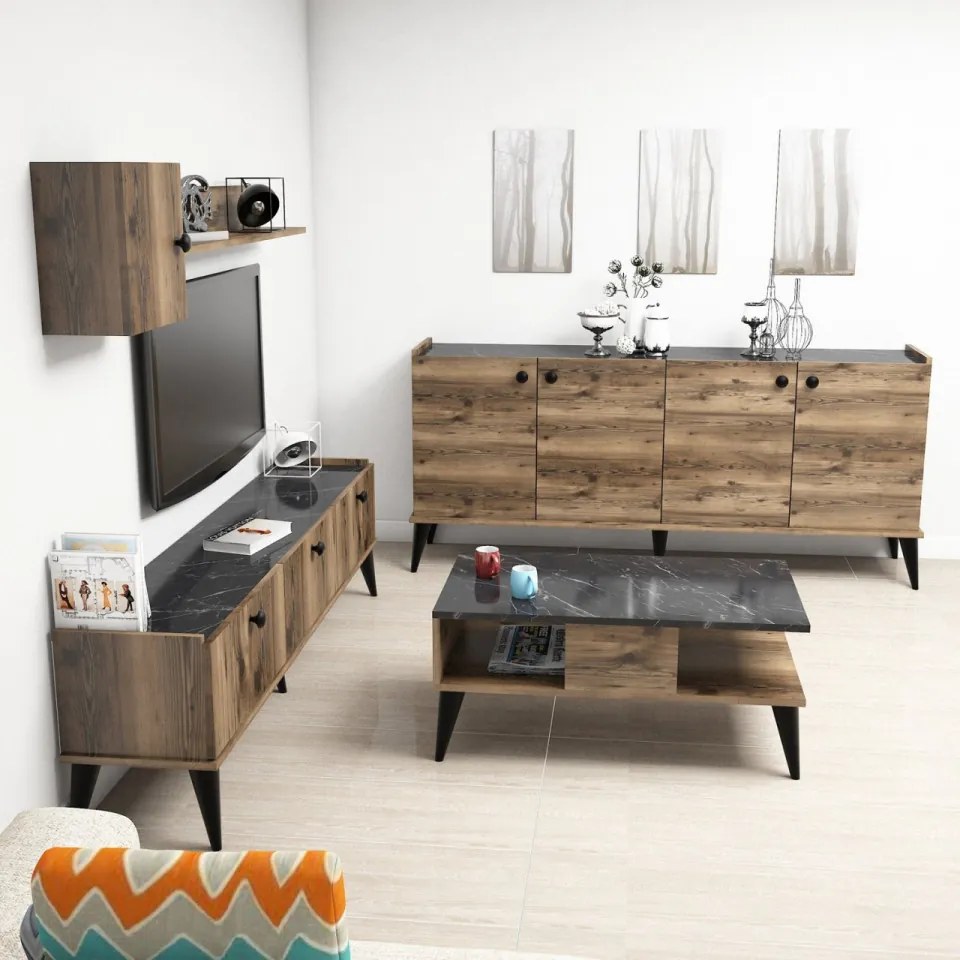 Set Mobilier Living Lidya 2, Nuc / Marmura