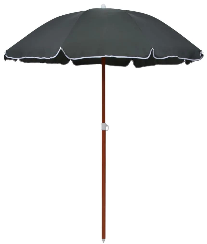 Umbrela de soare cu stalp din otel, antracit, 180 cm