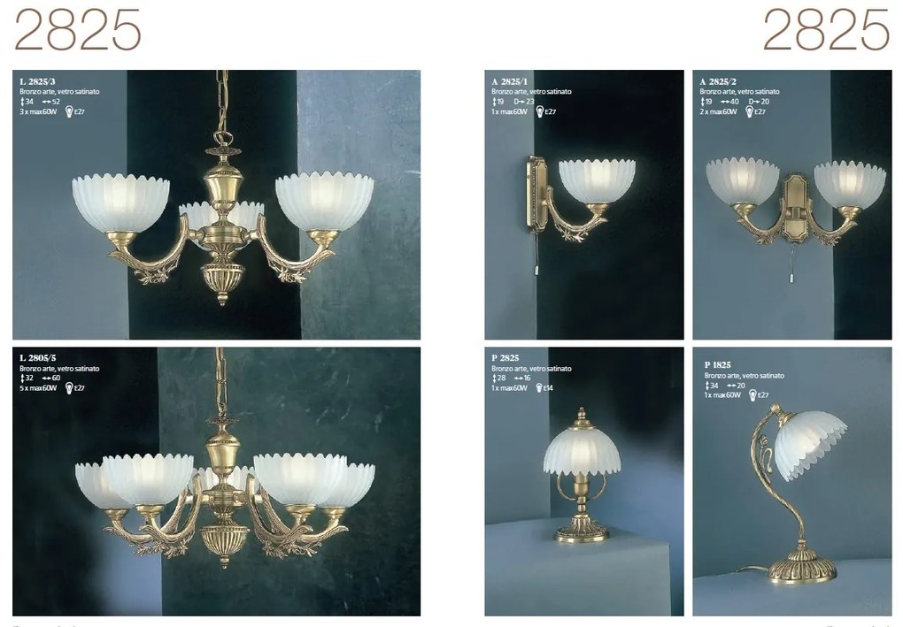 Candelabru clasic cu 5 brate design italian 2825