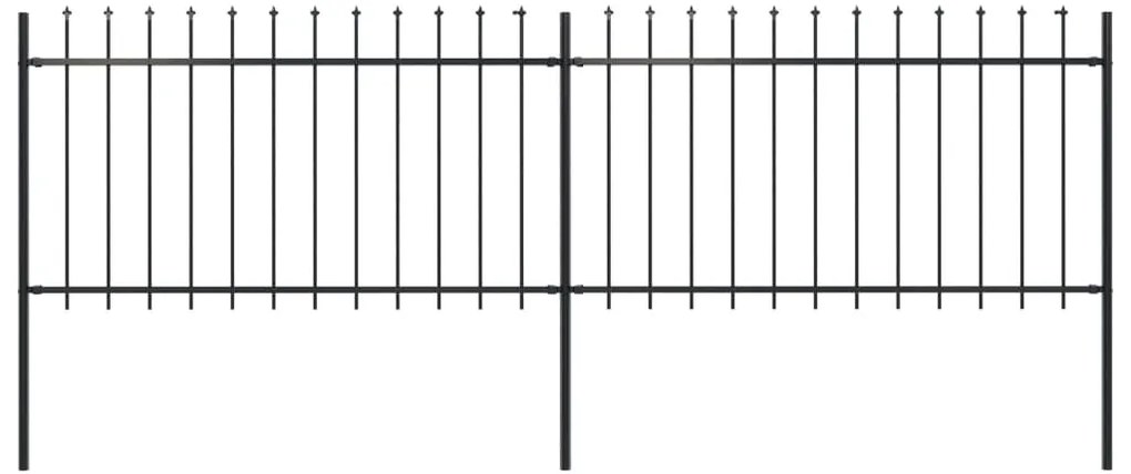 vidaXL Gard de grădină cu vârf tip suliță din oțel, 359x100 cm, negru
