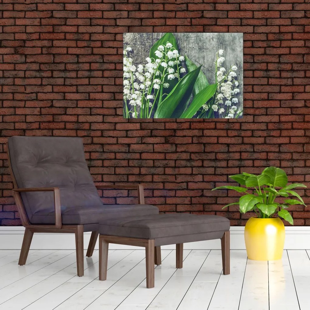 Tablou pe sticlă cu lăcrimioare (70x50 cm)
