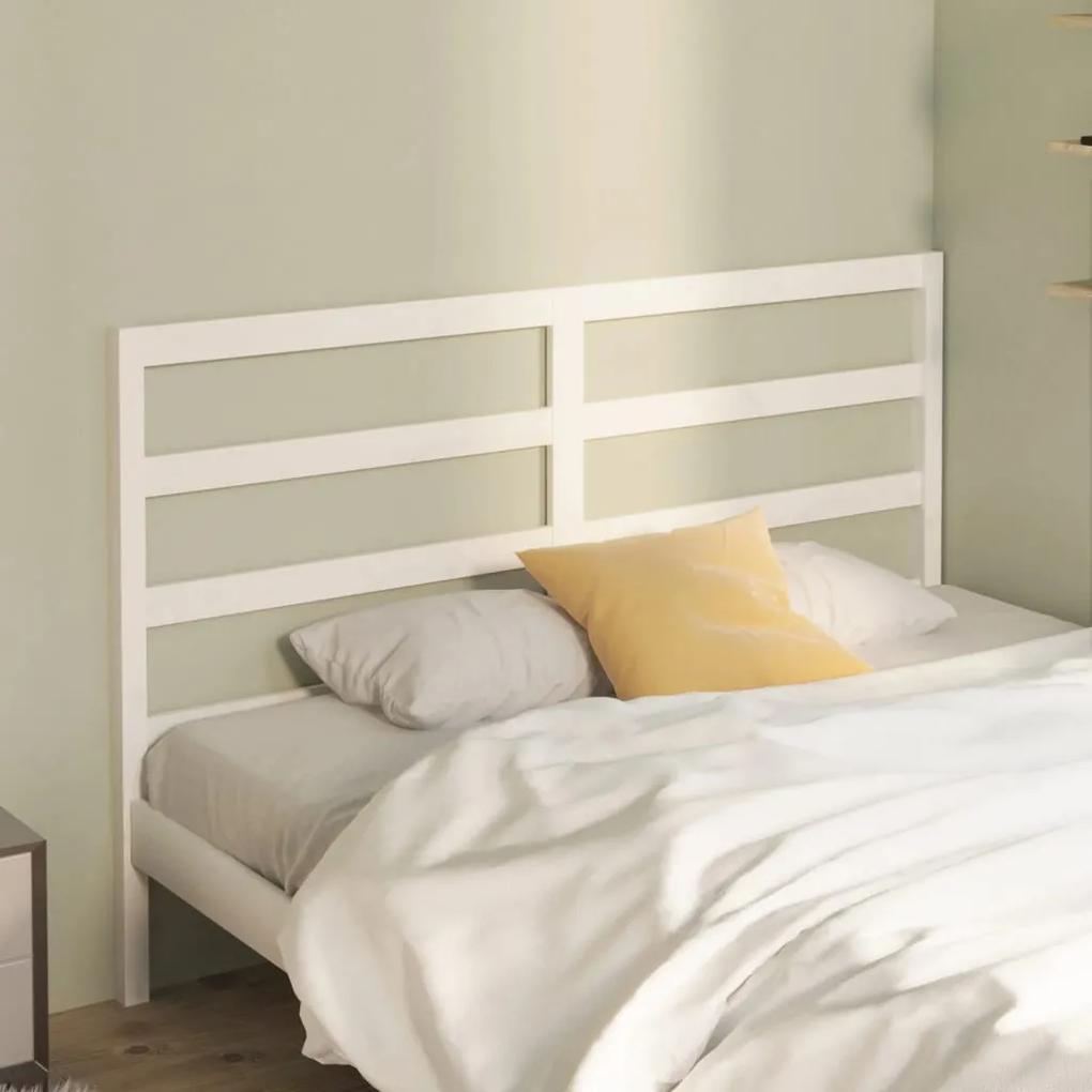Tablie de pat, alb, 146x4x100 cm, lemn masiv de pin Alb, 146 x 4 x 100 cm, 1