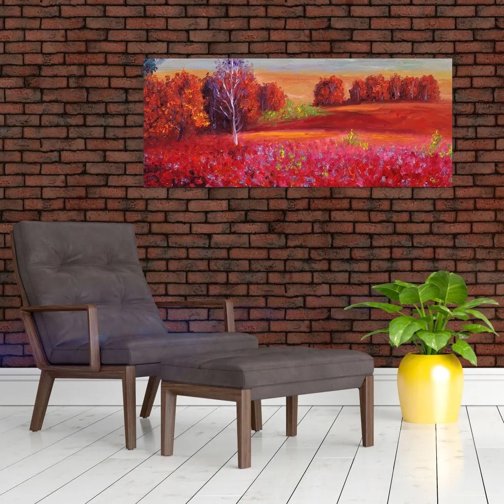 Tablou - Peisaj roșu (120x50 cm)