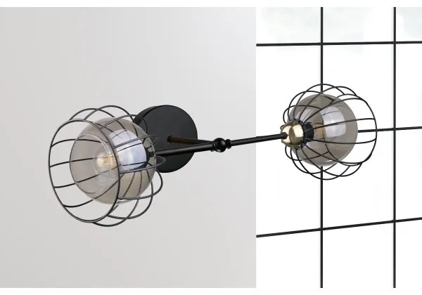 Aplică SOLO BLACK 2xE27/60W/230V neagră/aurie