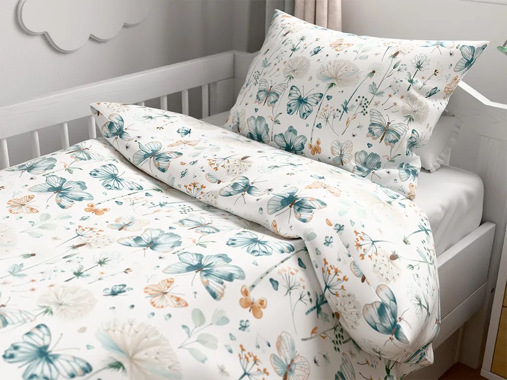 Lenjerie de pat din bumbac pentru patut ELIVINE albă Dimensiune lenjerie de pat: 45 x 65 cm | 90 x 135 cm