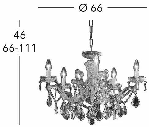Kolarz 3149.85.3.KoT - Candelabru MARIA LOUISE 5xE14/40W/230V aur 24K