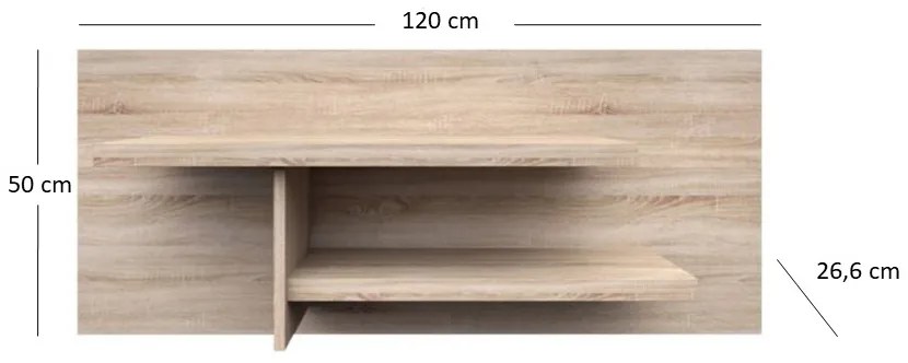 Poliță 120 cm Noella (Stejar sonoma). 1053129