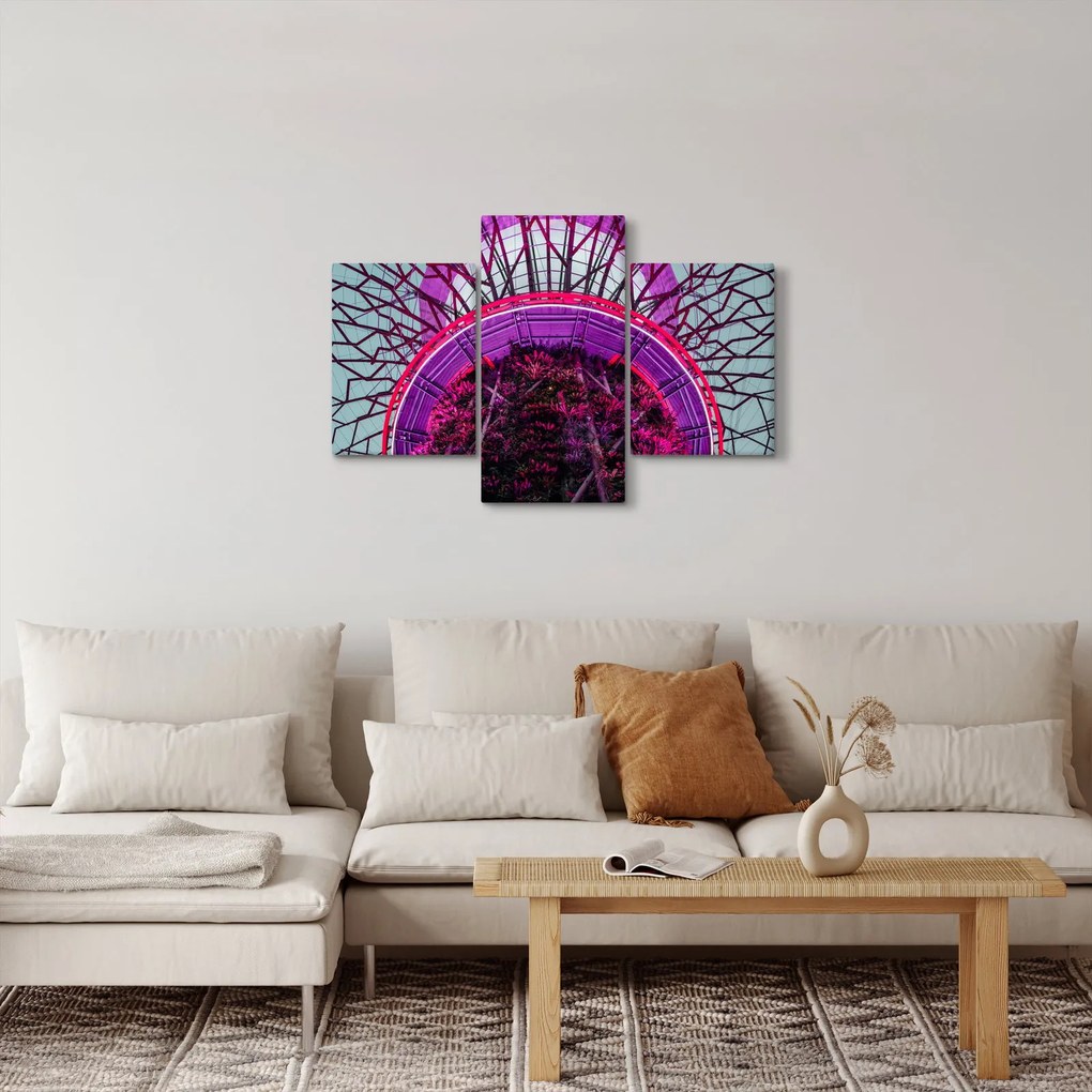 Tablou abstrac - crengi violete (90x60 cm)