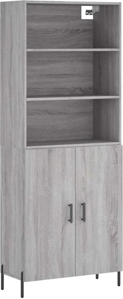 vidaXL Dulap înalt, gri sonoma, 69,5x34x180 cm, lemn compozit