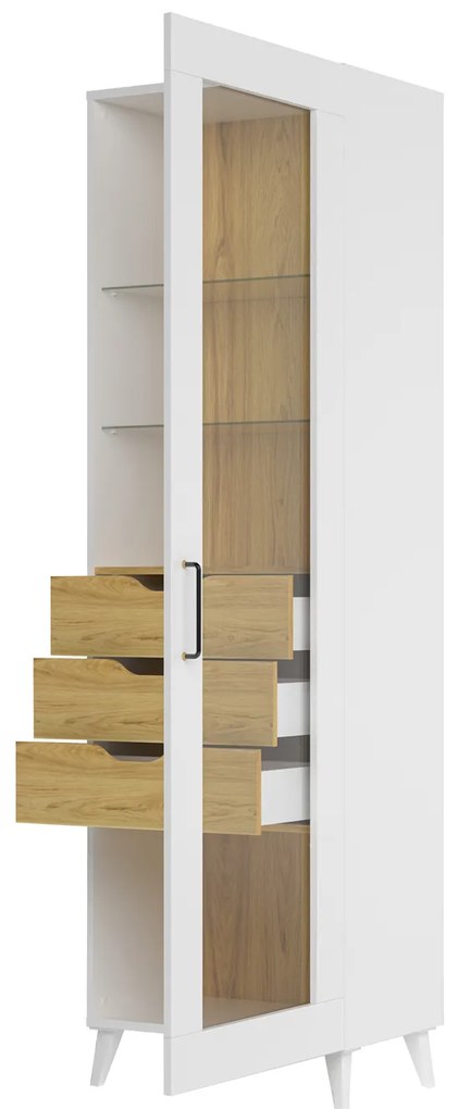 Vitrină Barilus 10 (nuc american byant + alb) (D). 1068099