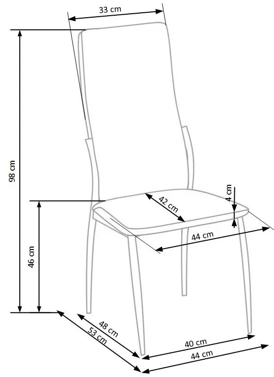 Scaun de bucaterie Morgan, gri/argintiu