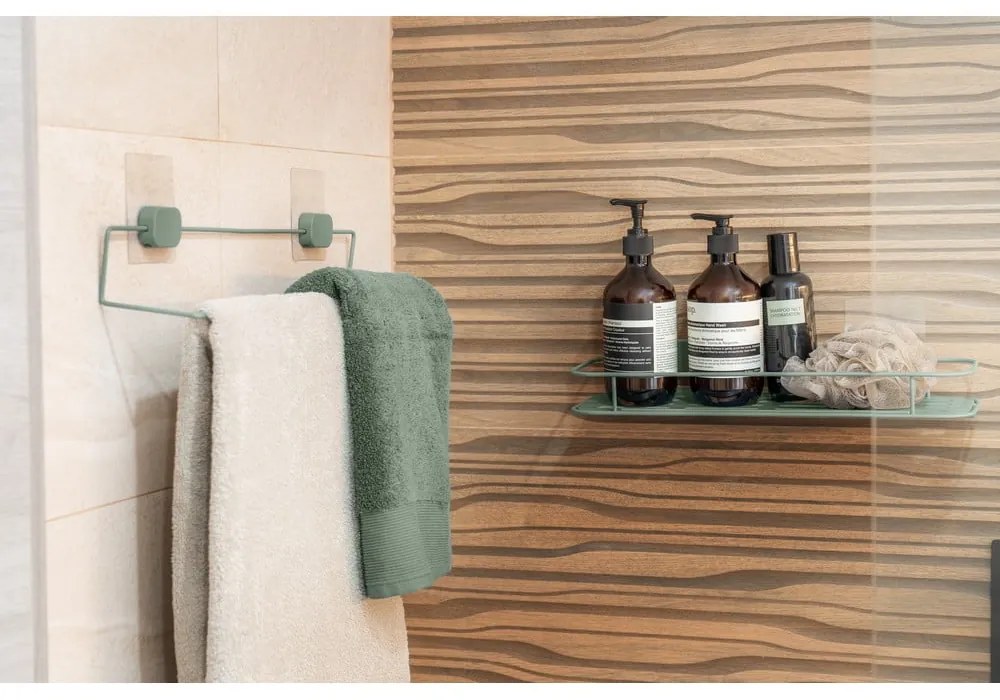 Raft pentru baie verde mentă autoadeziv din metal Grena – Compactor