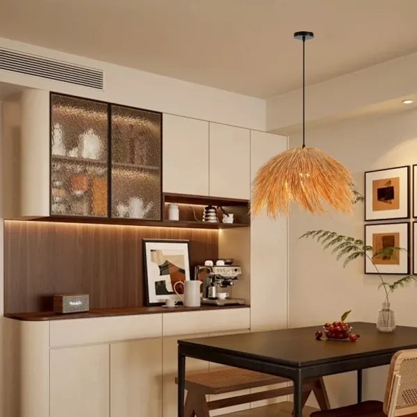 Lustră pe cablu Immax 08272L NATURALEZA 1xE27/40W/230V d. 55 cm ratan