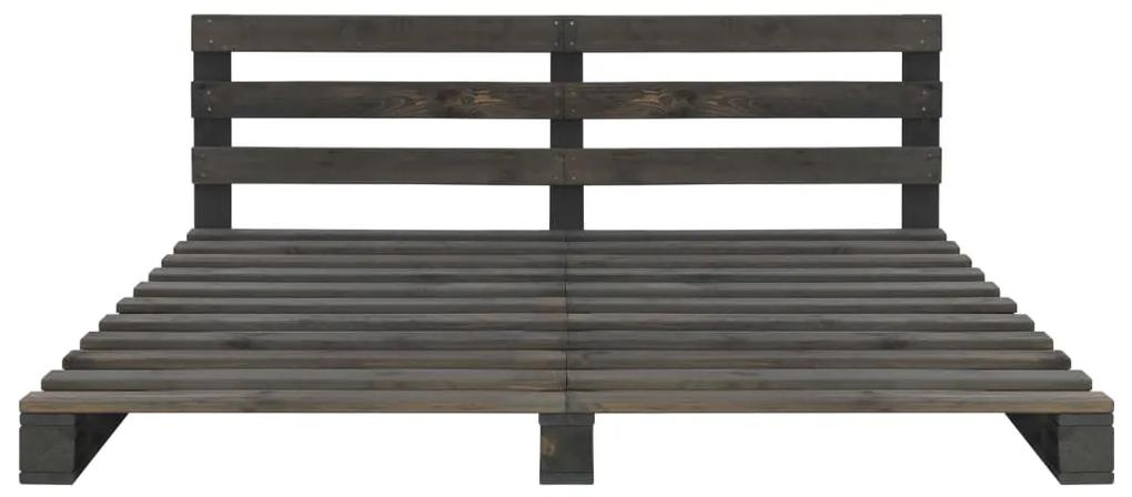 Cadru de pat din paleti, gri, 180 x 200 cm, lemn masiv de pin Gri, 180 x 200 cm