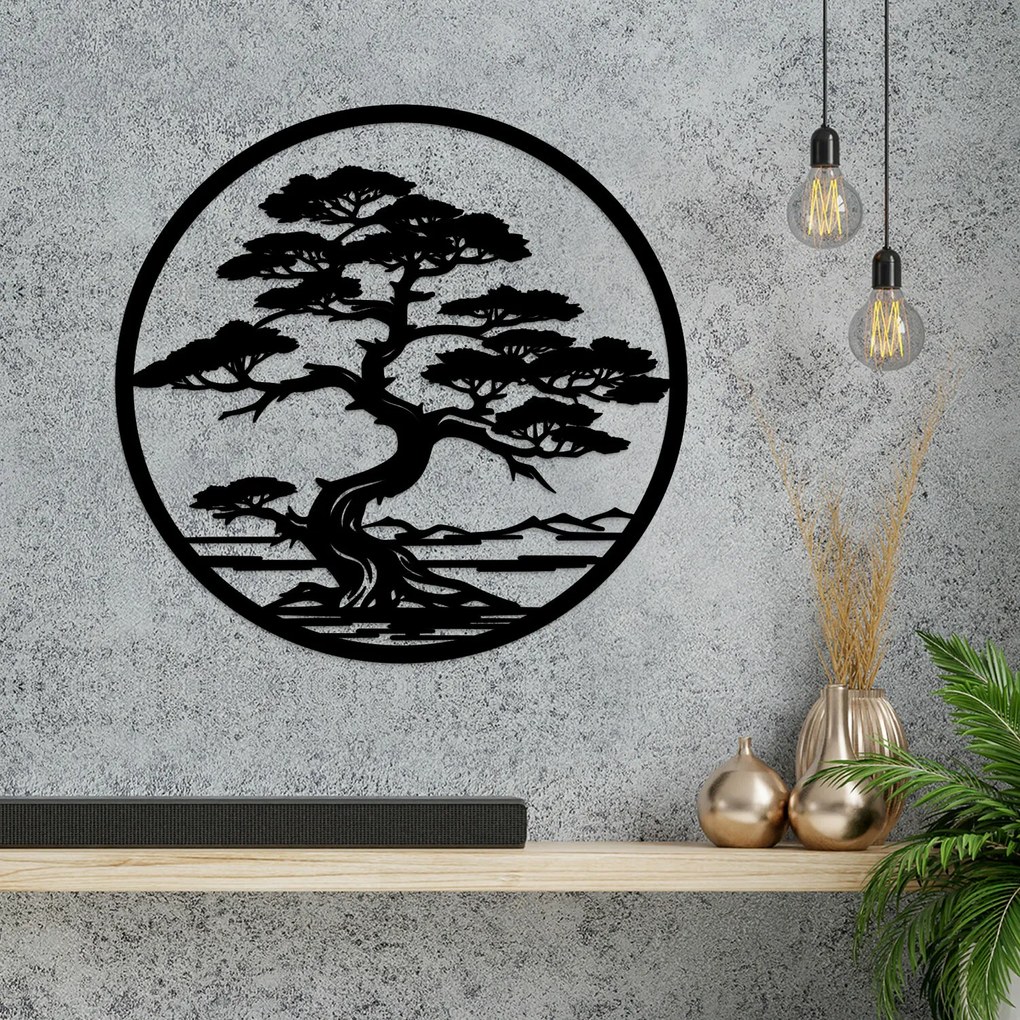 DUBLEZ | Arborele vieții din lemn - Bonsai în cerc