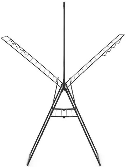 Uscator de rufe Brabantia Hangon 1004171, 25 m, 8 umerase, Blocare pentru copii, Tijă suplimentara, Negru mat