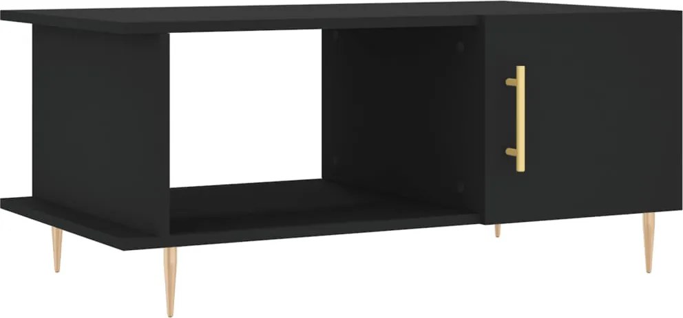 vidaXL Măsuță de cafea, negru, 90x50x40 cm, lemn prelucrat