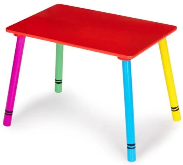 Masă din lemn pentru copii Color + 2 scaune