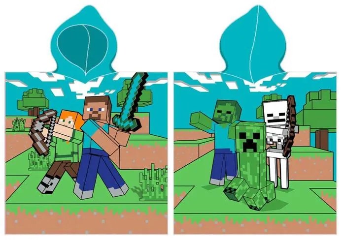 Minecraft Diamond Defender Poncho prosop de plajă 50x115 cm