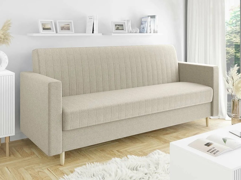 Canapea extensibilă Miami 429 Cutie de pat, 98x217x88cm, 66 kg, Picioare: Plastic, Lemn, Lemn: Pin