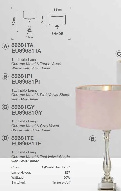 Veioza/Lampa de masa design lux elegant Belle crom/gri