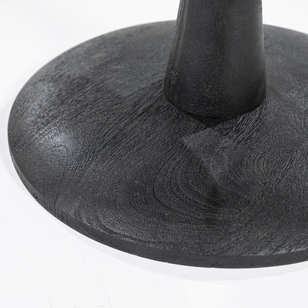 Masuta de cafea rotunda din lemn de mango si sticla Boogie 55x55x40 cm neagra