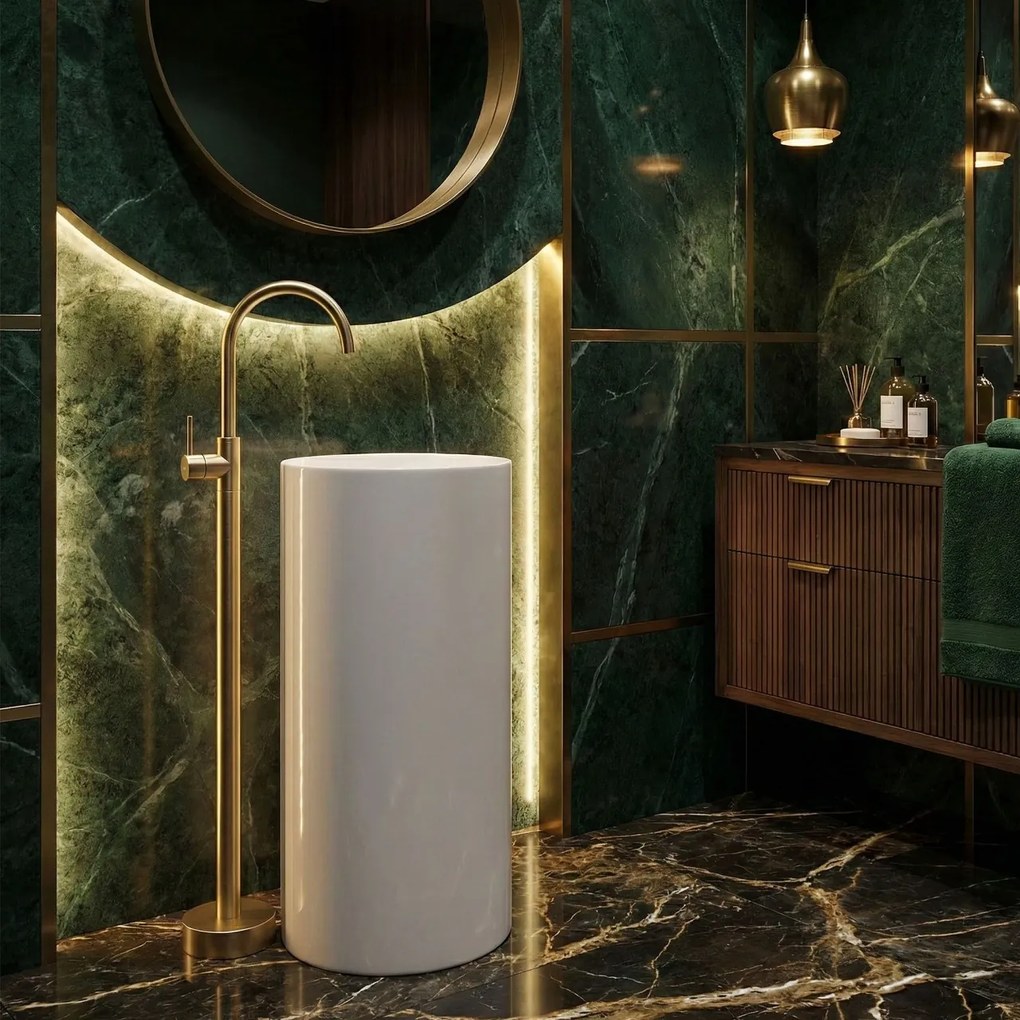 Robinet pentru lavoar Rea Lungo Brush Gold