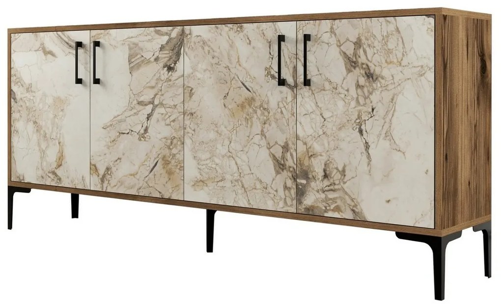 Dulap Kiev Walnut and White Marble