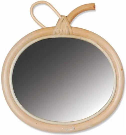 Oglinda rotunda maro din ratan 30 cm Apple Objet Paris