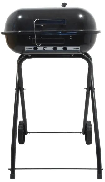 Grătar portabil cu cărbuni, negru