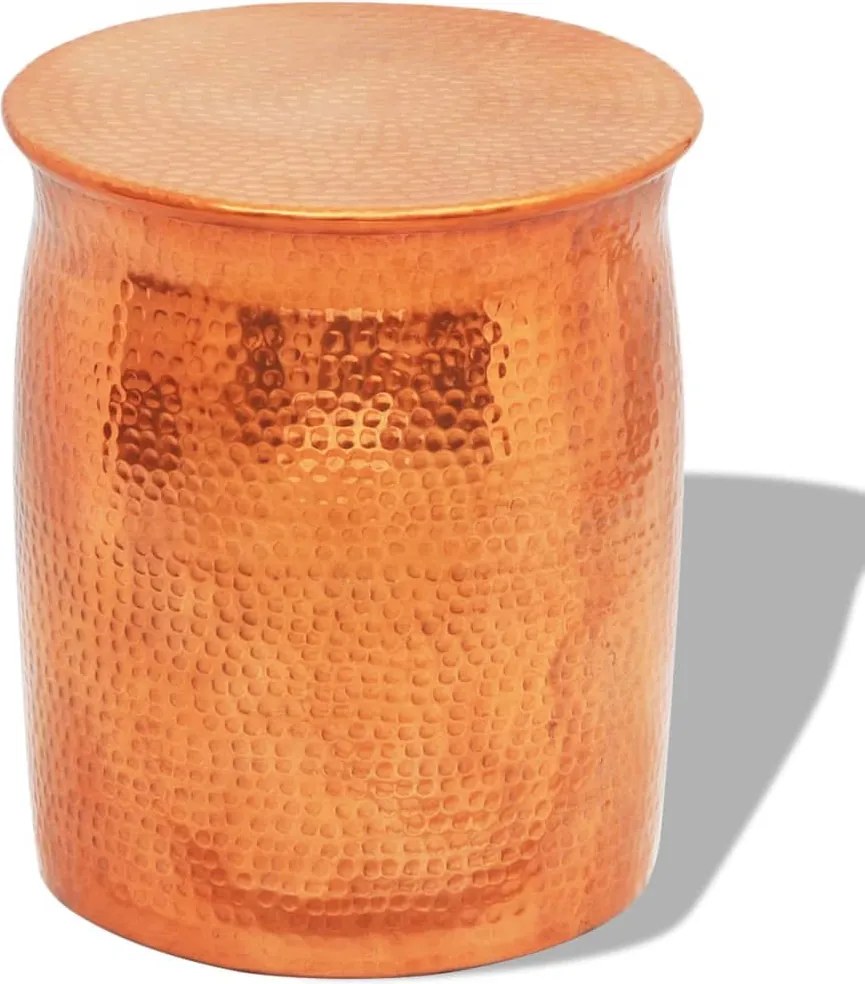 vidaXL Scaun/masă laterală, aluminiu bătut la ciocan, cupru/alamă