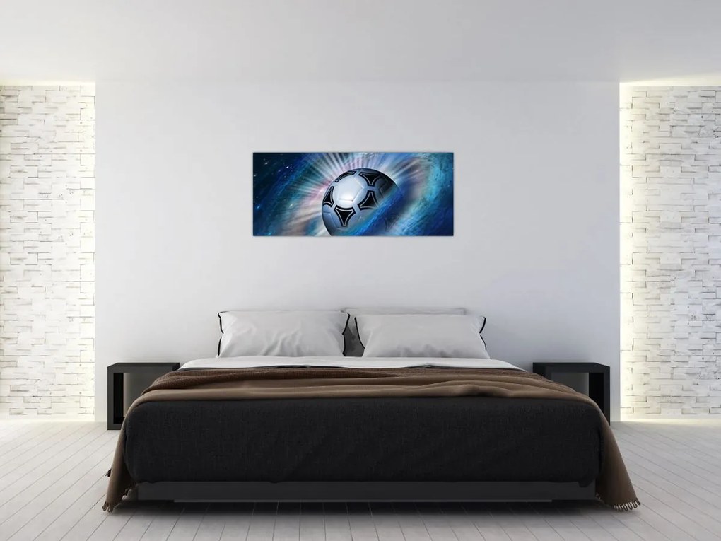 Tablou - Fotbal în spațiu (120x50 cm)