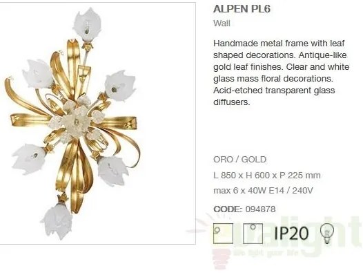 Plafonier clasic dim.85x60cm, ALPEN PL6 094878
