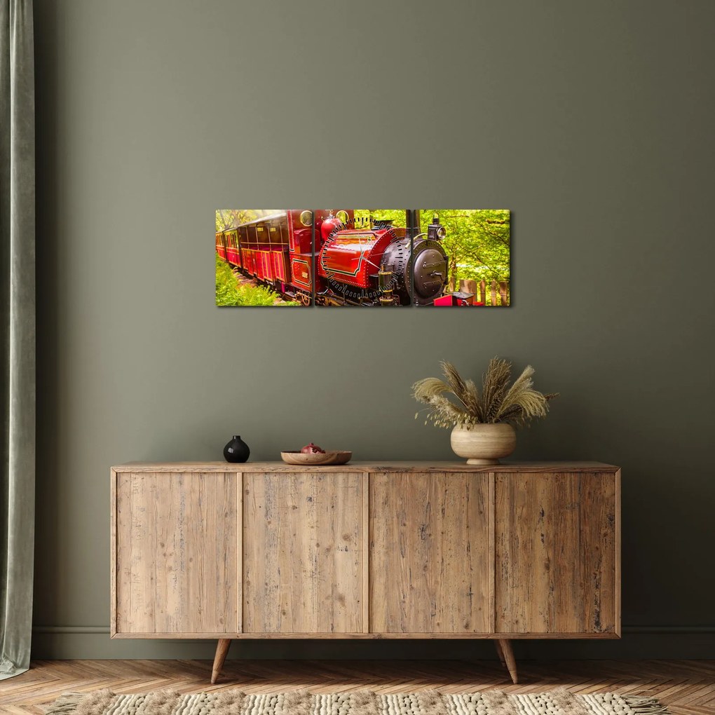 Tablou - Tren cu aburi (cu ceas) (90x30 cm)
