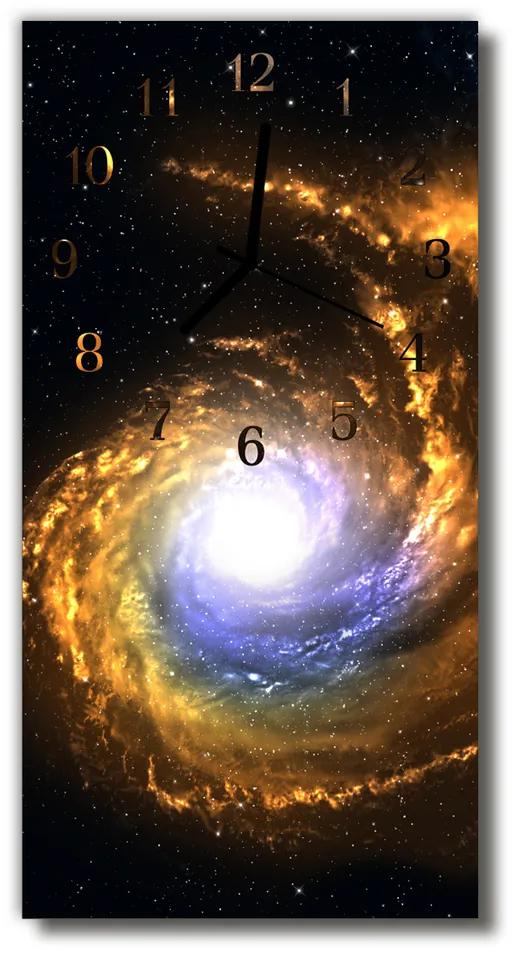 Ceas de perete din sticla vertical Spațiu de culoare galaxie