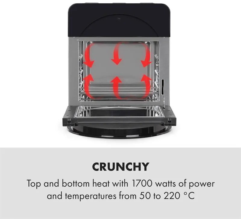 Klarstein AeroVital, easy touch, friteuză cu aer cald, 1700W, 14l, 16 programe, neagră