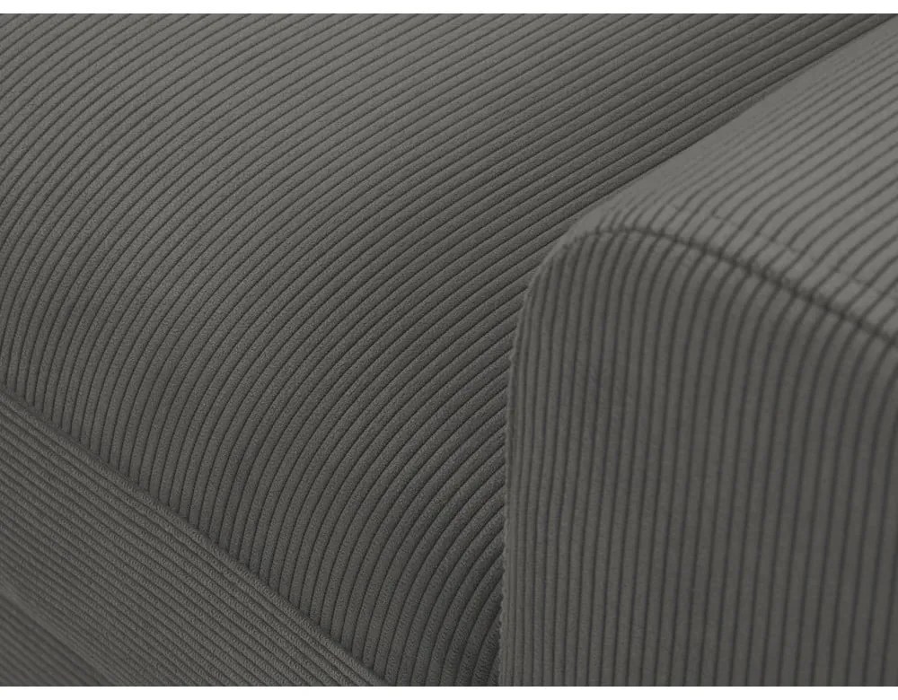 Colțar din catifea cu șezlong pe partea stângă Kooko Home Jazz, gri închis