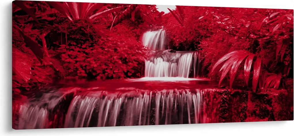 Tablou - Cascade indoneziene în roșu (120x50 cm)