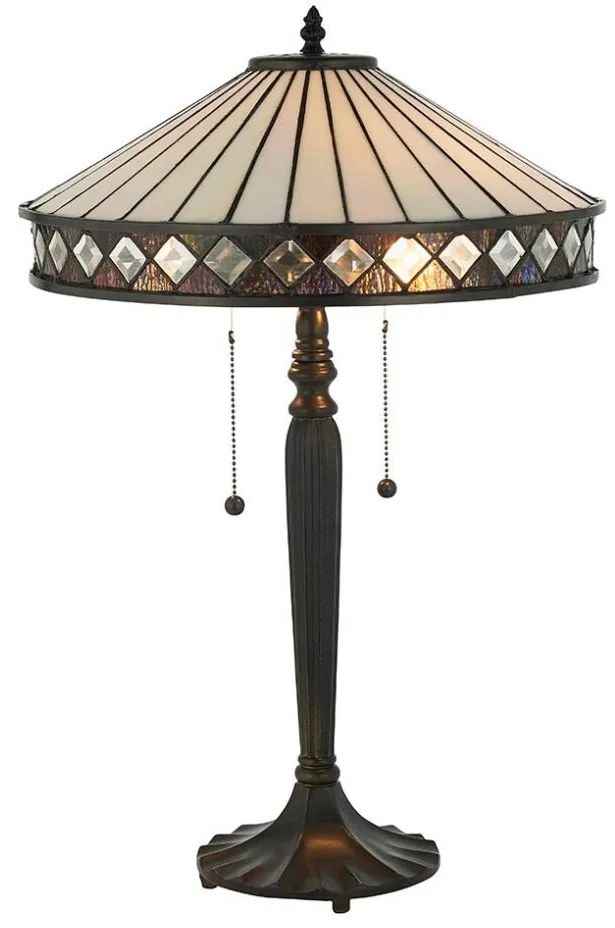 Endon 70935 - Lampă de masă Tiffany FARGO 2xE27/60W/230V, Ø 41,5 cm