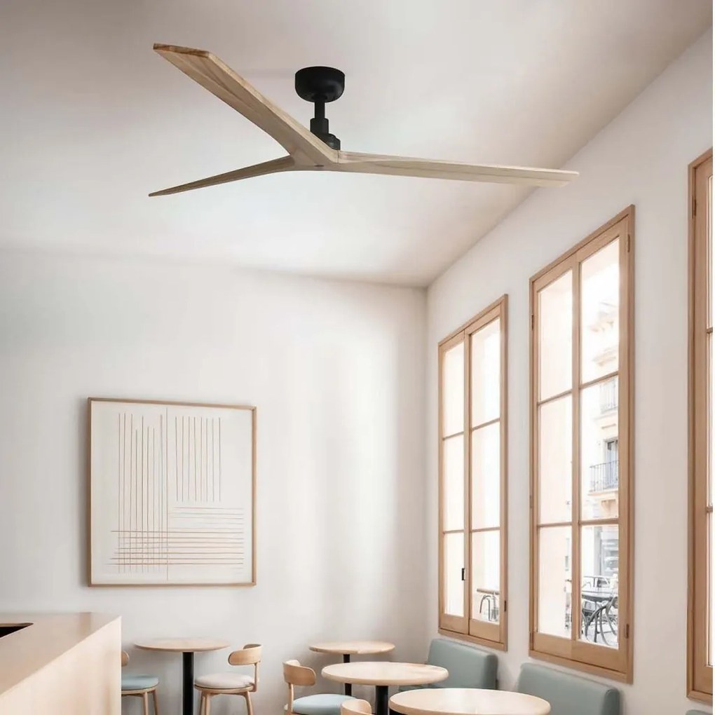 Ventilator aplicat tavan cu telecomanda KLIM L 150cm, negru/ pin
