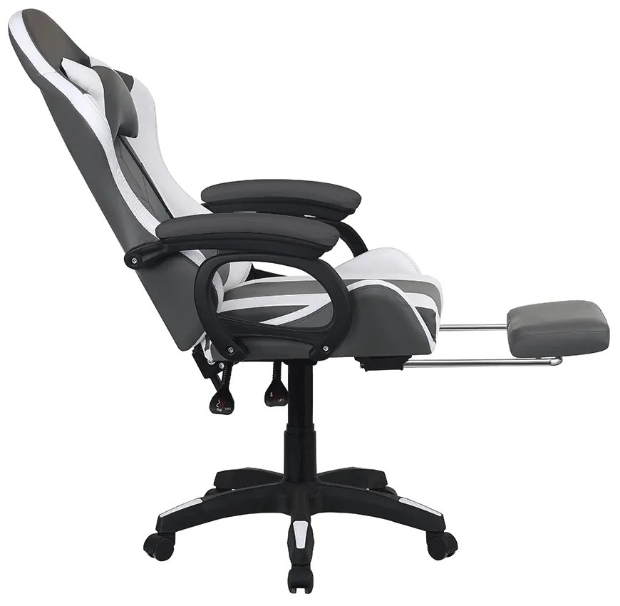 Fotoliu birou Juventa (cu RGB iluminat LED) (negru + alb). 1040136