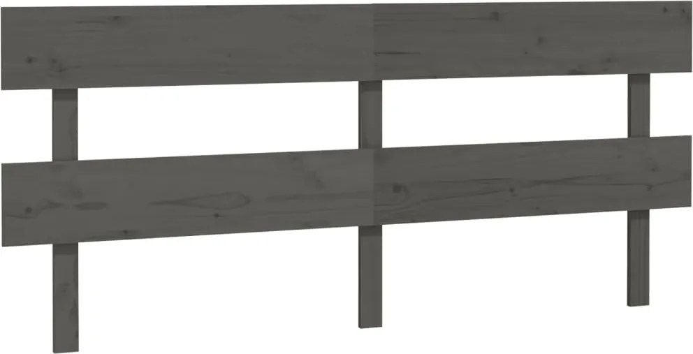 vidaXL Tăblie de pat, gri, 204x3x81 cm, lemn masiv de pin