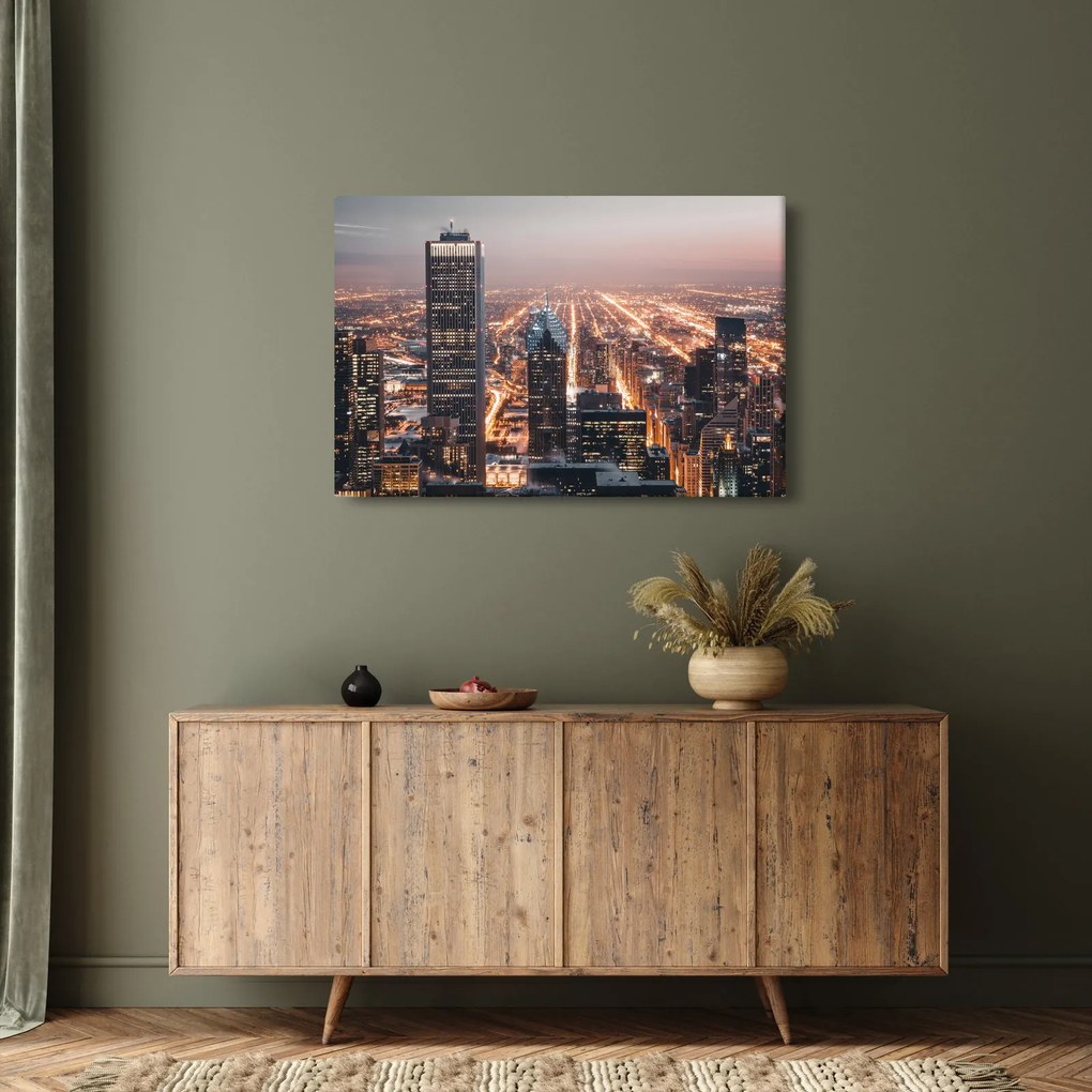 Tabloul cu metropolă luminată (90x60 cm)