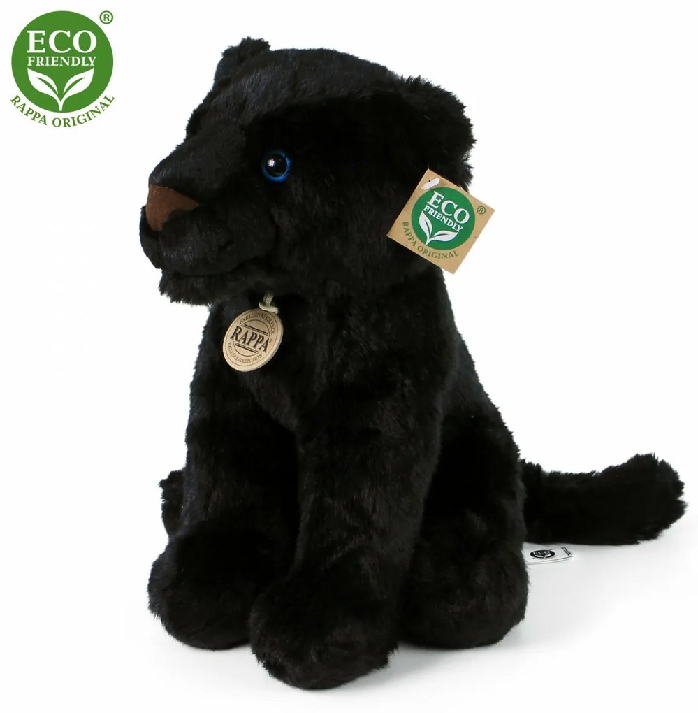 Leopard negru din pluș, 30 cm, ECO-FRIENDLY