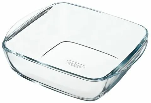 Pyrex Vas de sticlă pentru cuptor, pătrat, 2,2 l,25 x 22 x 7 cm
