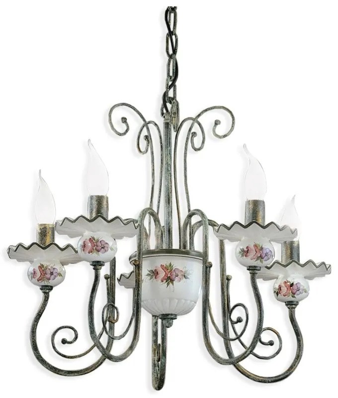 Candelabru clasic cu 5 brate realizat manual din ceramica SANREMO