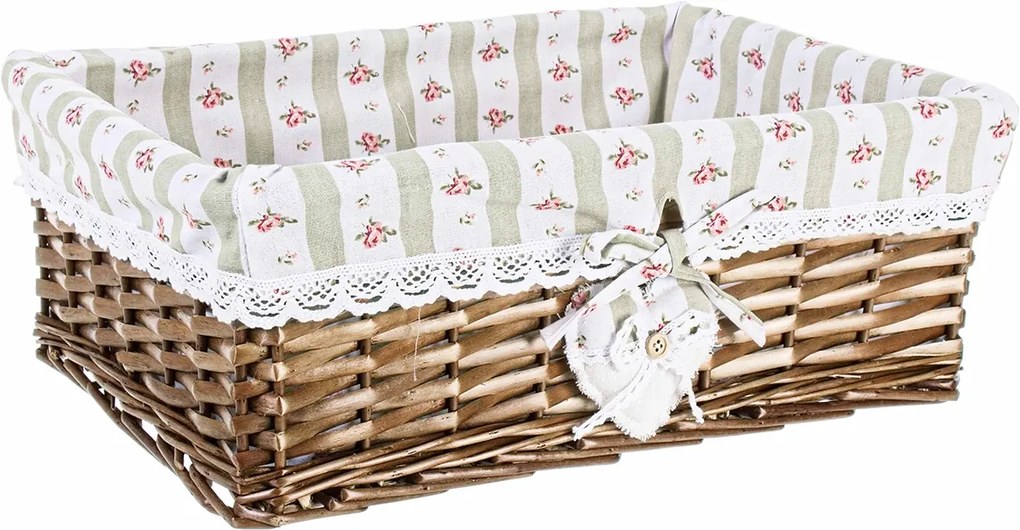 Cos decorativ din rattan cu husa Shantel 26 cm x 19 cm x 14 h