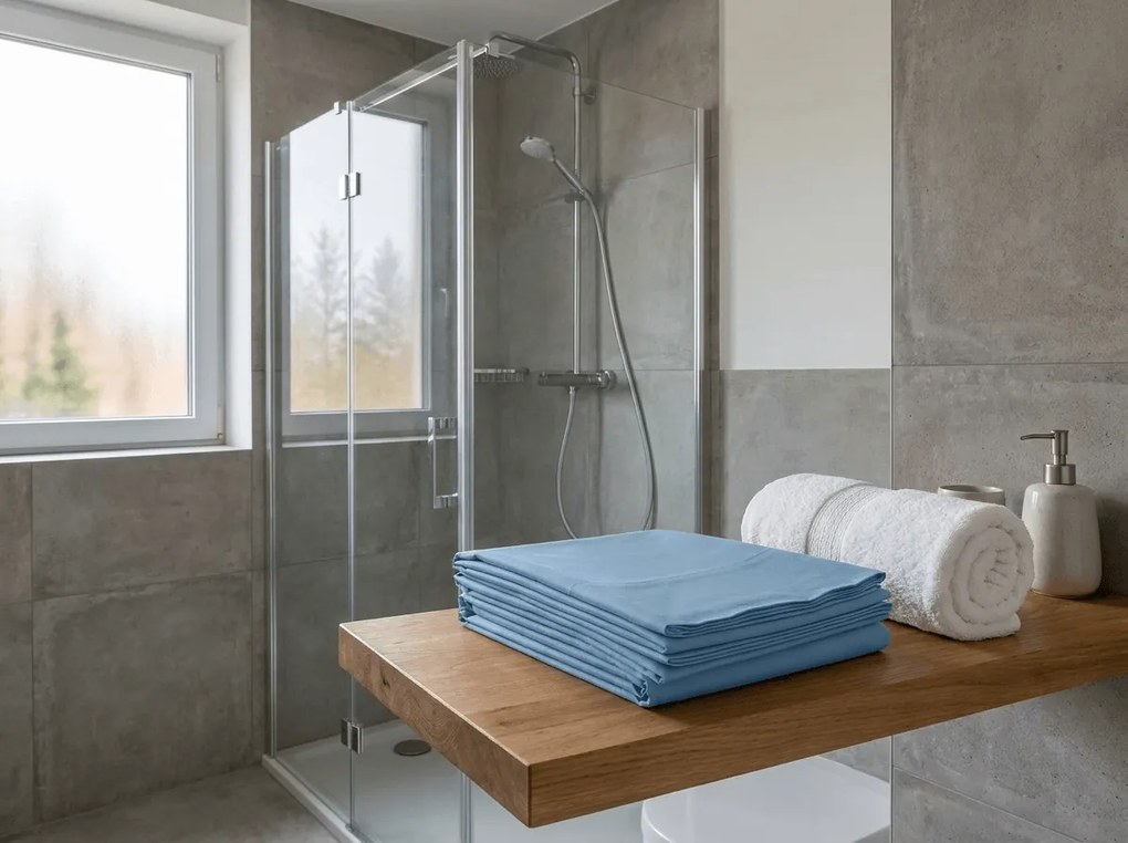 Cearsaf din bumbac STANDARD 140x240 cm, albastru