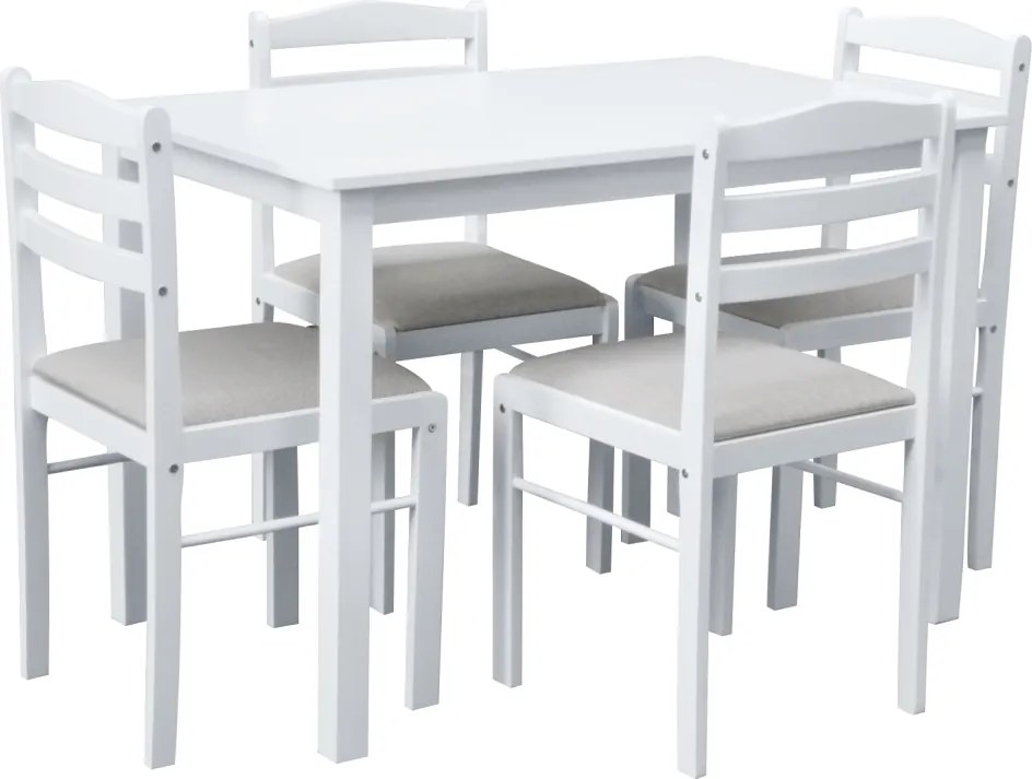 Set de sufragerie 1+4, alb/gri bej, SOMIN