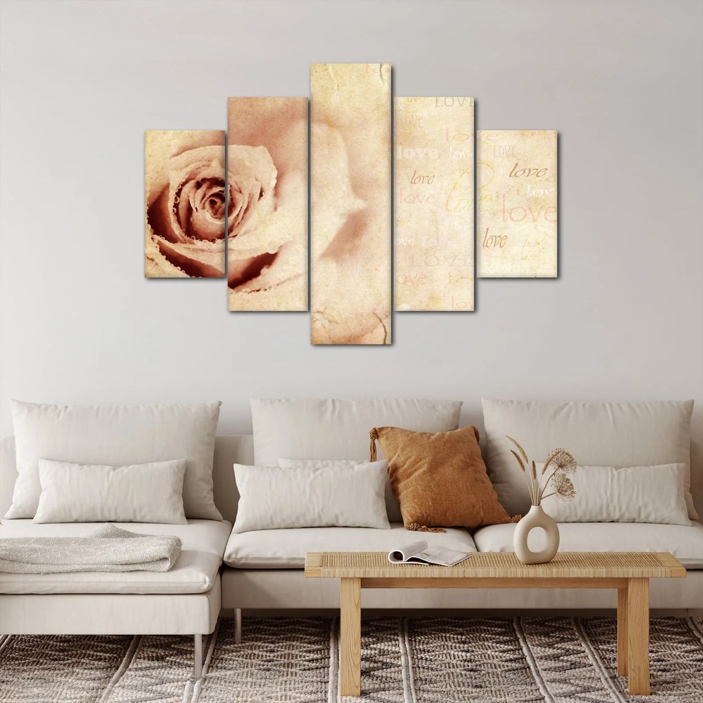 Tablou - floare de trandafir pentru îndrăgostiți (150x105 cm)